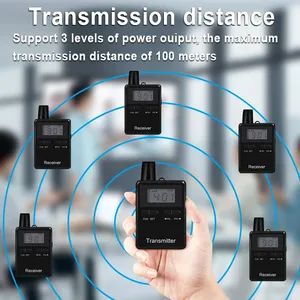 RICH AGE 2.4G Wireless Explainer Microphone One-to-One LED Screen 1000mAh Audio Transmitter Receiver For Meeting Tour Guide