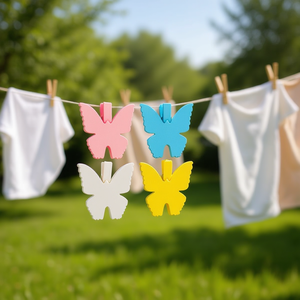 ILAN Mollette in Legno a Forma di Farfalla 3,5cm 4pz per Fermagli da Abbigliamento - Product Image 2