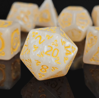 Ensemble de 7 dés polyédriques en acrylique avec motif perle violette, boîte à dés écologique et durable pour les campagnes D&D 5e et les sessions de jeu de rôle