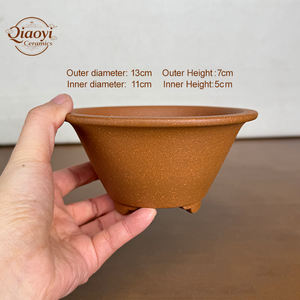 Pots à Bonsaï Yixing Ronds en Argile Violette, Petits Pots de Jardin Bohèmes <span class=keywords><strong>avec</strong></span> Drainage Supérieur, Jolis Pots à Bonsaï pour Plantes en Pot - Product Image 2