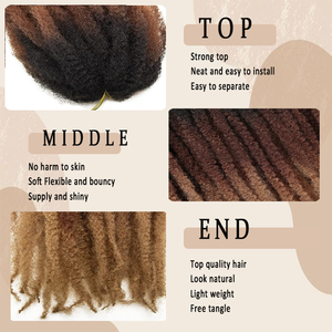 18 Zoll Marley Braid Häkelhaar Afro Marley Twist Ombre Farbe Synthetisches Häkelhaar Fro für Afrikanische Frauen - Product Image 3
