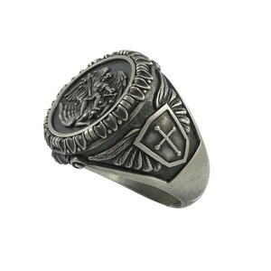 Produits tendance En Gros Nouveautés Punk Knight Vintage En Acier Inoxydable Fine Bijoux De Mode Anneaux pour Hommes - Product Image 4