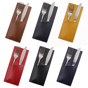 Giá rẻ Faux Da dao kéo tay áo đồ dùng dao kéo chủ sở hữu Pouch Túi dao và nĩa bạc tay áo chủ sở hữu Bảng trang trí - Product Image 1