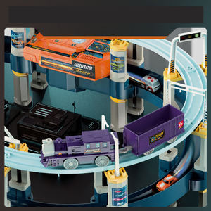 Nouveau design de train électrique à double étage, jouets de train sur rail, alimenté par piles, ensemble de jeu d'aventure à assembler avec lumières - Product Image 4