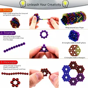 25 años fabricante colorido neodimio magnético juguete bolas Buckyball Fidget juguetes en Stock