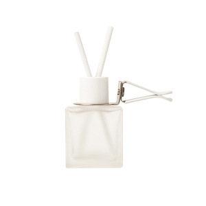 8ml Empty Clear <b>Car</b> <b>Diffuser</b> Vent Clip Air Freshener Outlet Cooler Perfume Essential Oil <b>Bottle</b> With White Cap and Fiber Stick - Product Image 2