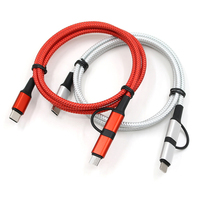 Câble de charge rapide USB Type-C 3-en-1 de 1 m pour banque d'alimentation, téléphone portable, cordon en cuivre pur, chargeur de téléphone promotionnel, cadeau de marque