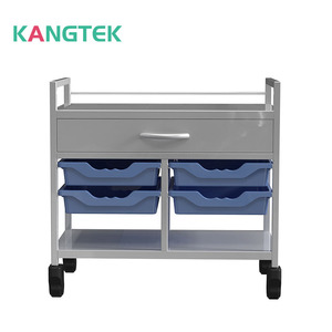 Chariot à habillage mobile utilitaire en acier inoxydable KANGTEK avec boîte en plastique - Product Image 4