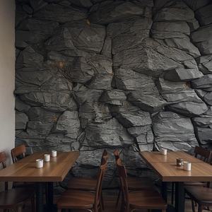 Realistico ristorante di montagna Rock palestra decorazione della parete 3d murali carta da parati - Product Image 4