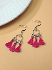 Moda simplicidad gran oferta nueva aleación borla bohemio Vintage pendientes de mujer - Product Image 5