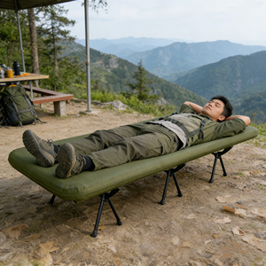 Fabriek Moderne Draagbare Opvouwbare Metalen Bed Opvouwbare <span class=keywords><strong>Camping</strong></span> Bed Oxford Materiaal Voor Park Noodbenodigdheden - Product Image 2
