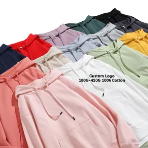 Sport Casual Custom Brand Pattern Heavyweight Blank Cropped Sweats à capuche lestés