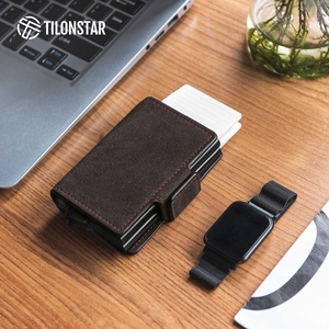 TILONSTAR TVC200DA Accept Customized Logo Hold 14 <b>Cards</b> Double Aluminum RFID Credit <b>Card</b> <b>Holder</b> Case Leather Pop Up <b>Wallet</b> - Product Image 6