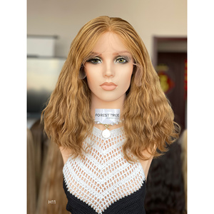 Pelucas Judías Kosher de Cabello Europeo Liso Rizado Rubio de un Solo Color con Encaje Frontal Transparente HD sin Pegamento para Mujer, Talla Pequeña - ¡Gran Oferta! - Product Image 1