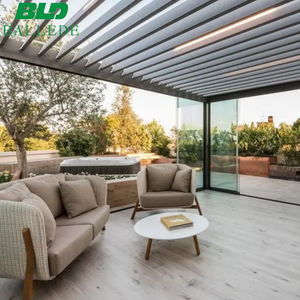 Grande Pergola europea tetto a lamelle serra esterna <span class=keywords><strong>Gazebo</strong></span> in ferro battuto Sun Room - Product Image 5