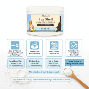 Fijn Eierschaalpoeder Sterk voor Heupen & Gewrichten Uitstekend tegen Osteoporose Hoog Absorbeerbaar Voeder Supplement voor Huisdieren Eierschaalcalsiumpoeder - Product Image 4