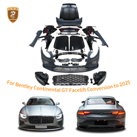 Kit de Carrocería Estilo 2025 para Bentley Continental GT 2004-2019, PP+Hierro, Parrilla, Faros Delanteros, Parachoques Delantero y Trasero, Guardabarros, Faldones Laterales