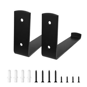Paquete de 6 soportes de estante grandes soportes de metal resistentes soportes negros con estante flotante DIY con Hardware - Product Image 4