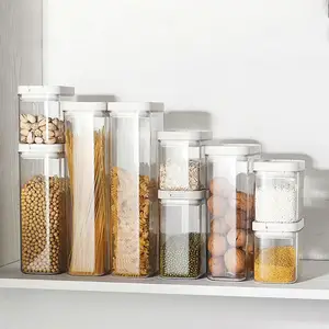 Multi-purpose Airtight Jar Kitchen Refrigerator Sealed Cans Clear Plastic Box with Lid for Grain Food Storage Container