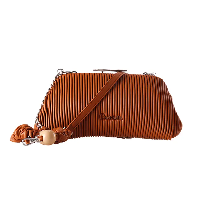 2021 Designer Pu Leather Retro Women Pleated Cloud Bag Chain Cross Body Lady Purse And Handbags