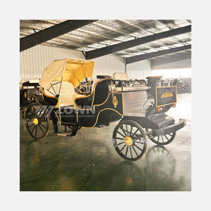 Carroza Eléctrica Vintage ZOWN, Adorno Negro y Dorado, Vehículo de 4 Ruedas Estilo Europeo para Bodas y Turismo - Product Image 1