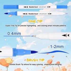 ปากกามาร์คเกอร์สองหัวสีสันสดใส ขายดี สำหรับระบายสีและเขียนเส้น พร้อมแพ็คเกจและโลโก้แบบกำหนดเองได้ - Product Image 3