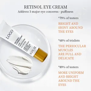 Etiqueta privada vegan creme removedor de olho, creme orgânico e natural de retinol para os olhos, anti rugas e antienvelhecimento