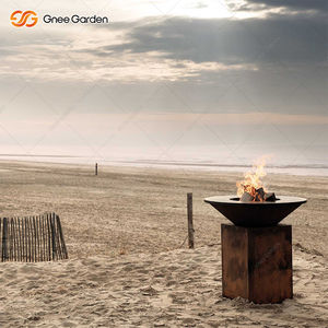 Modern Corten Steel Outdoor Fire Pit BBQ Grill with Firewood Burning for Garden Use - Product Image 5