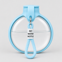 Bouteille d'eau portable pour chien, plate et ronde, pour sac à dos, porte-gobelet, poche latérale, anti-fuite, pour la marche, pour revendeurs de marques de bouteilles d'eau pour animaux de compagnie