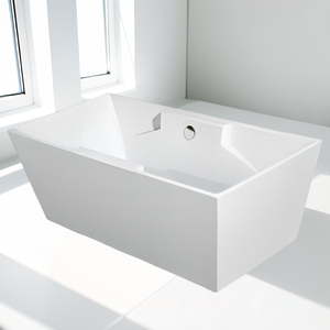 Vasca da Bagno Integrata Senza Giunture per Adulti, Forma Lunare, Autoportante, Stile Nordico per Casa, Hotel e B&B, in Acrilico con Massaggio, Design Moderno Sunrise - Product Image 6