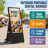 Affichage numérique mobile extérieur double face personnalisé OEM ODM, 2000 nits de luminosité élevée, étanche IP65, alimenté par batterie, kiosque publicitaire