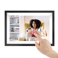 Cadre photo numérique avec écran tactile IPS en acrylique de 10,1 pouces, horloge, rotation automatique, diaporama, lecture MP4/AVI/MP3, partage à distance via Wi-Fi