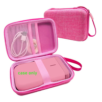 Pour 	 Étui de transport portable NiiMbot D11 en EVA, petit et mignon, pour imprimante d'étiquettes BT, avec sac de rangement rigide rose pour fabricant d'étiquettes