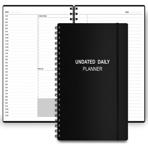 Organiseur d'emploi du temps sans dates, comprenant les arrangements par heure, les points d'<span class=keywords><strong>action</strong></span>, le contenu de suivi, grand classeur d'emploi du temps, carnet de planification - Product Image 1