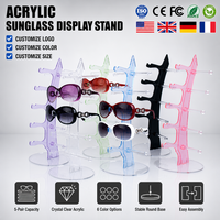 Présentoir à Lunettes en Acrylique pour 5 Paires – Organisateur de Rangement pour Bijoux et Lunettes – Idéal pour la Vente