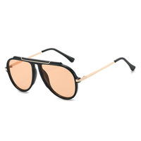Nouvelles lunettes de soleil de conduite de style pilote à monture carrée intégrale en métal, grande monture, UV400, tendance, pour hommes et femmes, avec logo personnalisé