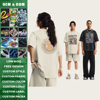 T-shirt graphique religieux vintage, logo personnalisé, streetwear, coupe oversize, manches courtes, lin épais 260g, vierges pour impression, OEM, unisexe