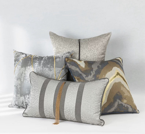 22" 20" 18" <strong>Throw</strong> <strong>Pillow</strong> Covers Luxury Jacquard Hotel Style <strong>Decorative</strong> Macrame Gray square Cushion Cover - Product Image 3