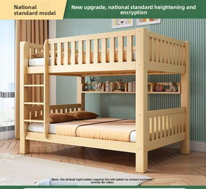 Giường tầng gỗ rắn cho không gian nhỏ Giường tầng trẻ em với mức ngủ trên và dưới giường đôi trẻ em - Product Image 2