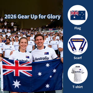 Drapeau de supporters de football Gahumi 2026 Canada Mexique États-Unis Australie, nouveau style, prix réduit, 3x5 pieds, imprimé double face, tous pays - Product Image 1