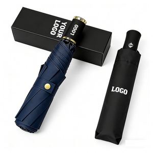 Promotional Full Automatic Open Close 3 Folding Polyester Pongee Travel <b>Windproof</b> <b>Umbrella</b> for Gift With Logo Vintage - Product Image 1