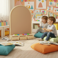 Tableau magnétique Art Déco avec tiroir, tableau de dessin en bois écologique pour écrire et dessiner, portable