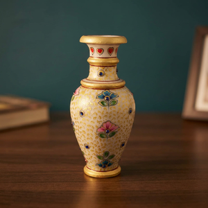 Hand-<b>Painted</b> Marble Flower Vase <b>Stone</b> Crafts Feng Shui Collectible Varied Including Cross Animal Angel Mascot Religious Love - Product Image 1