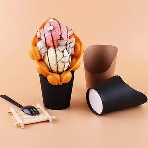 Caja de embalaje para patatas fritas al por mayor, gofres horneados para fiestas, cono de papel para llevar, bandeja de comida, bandeja de cono de papel - Product Image 4