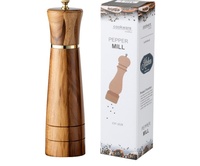 Moulin à poivre en acajou - Broyeur manuel pour poivre noir, sel de mer, poudre de poivre du Sichuan, en bois massif, pour moudre fraîchement les grains