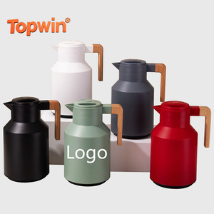 <b>Coffee</b> Carafe 1000ml Wooden Handle Double Wall Vacuum Heat Retention Thermal <b>Coffee</b> Carafe For Tea Juices <b>Coffee</b> Grey - Product Image 1