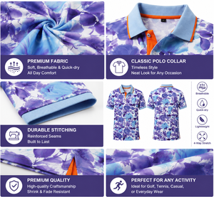 Polo de golf pour homme en nylon, lyocell et élasthanne, respirant, extensible, de qualité supérieure, avec logo brodé personnalisé - Product Image 3