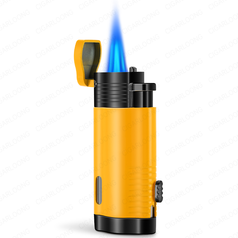 CIGARLOONG Cuba Style Portable Travel 2-in-1 Cigar Lighter Zinc Alloy  Multifunctional for Indoor and Outdoor Cigarette Use