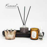 Plateau de décoration moderne de luxe léger pour la maison, organisateur de comptoir en céramique, bougies d'aromathérapie sans flamme en cristal, bougies votives artistiques pour