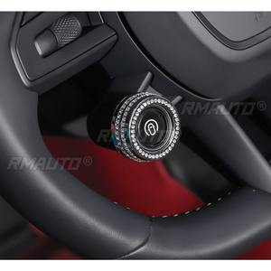 Pegatina interior con incrustaciones de diamantes para botón de control central de Xiaomi Su7, accesorio de modificación con pegatina de diamante para el botón de arranque. - Product Image 2